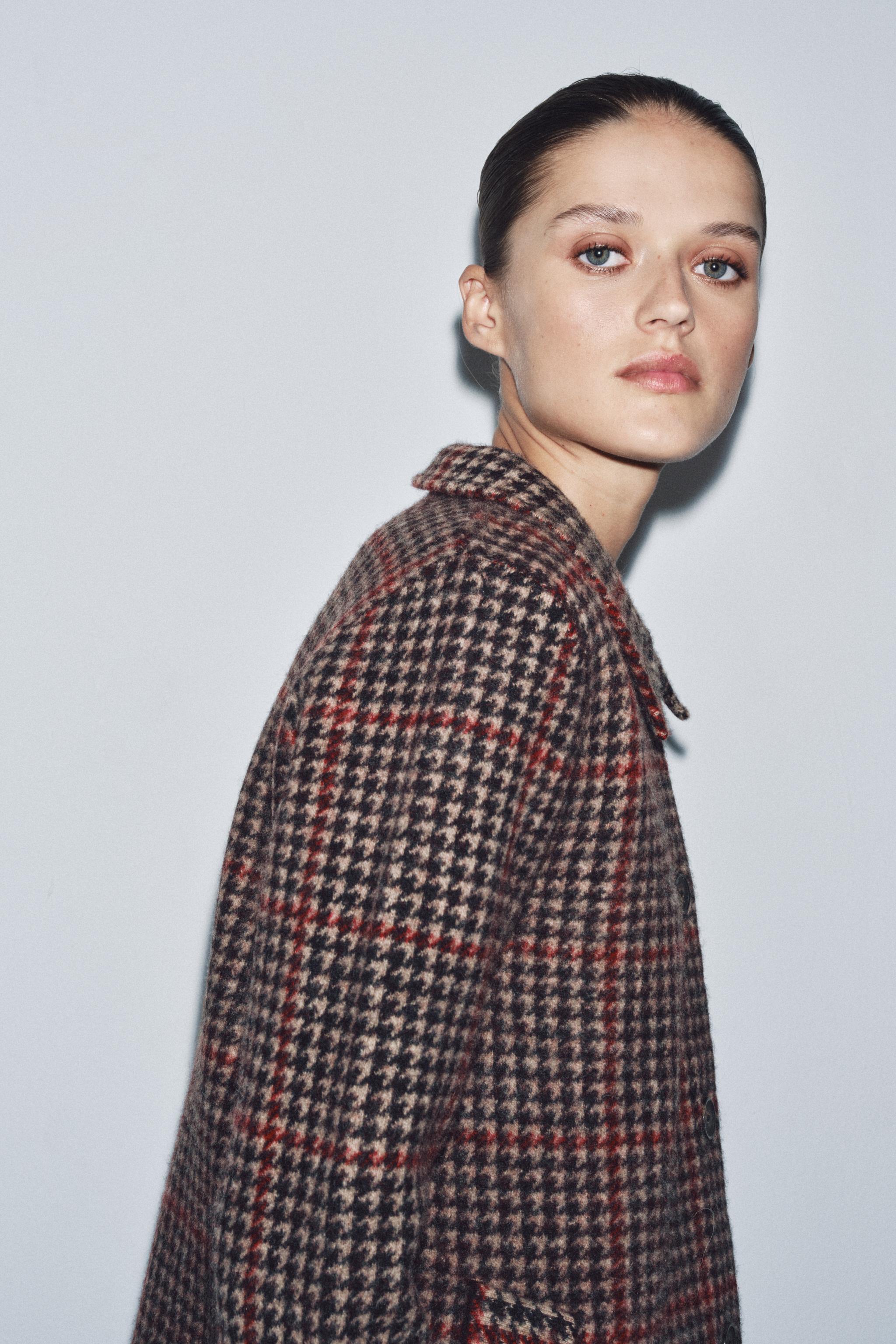 100% WOOL HOUNDSTOOTH COAT